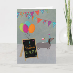 Tarjeta de cumpleaños para un dachshund un poquito
