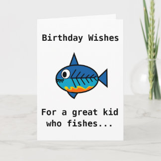 Tarjeta de cumpleaños para un gran niño que pesca