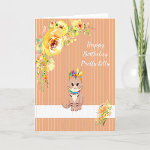 Tarjeta de cumpleaños para un Naranja gatito y ama