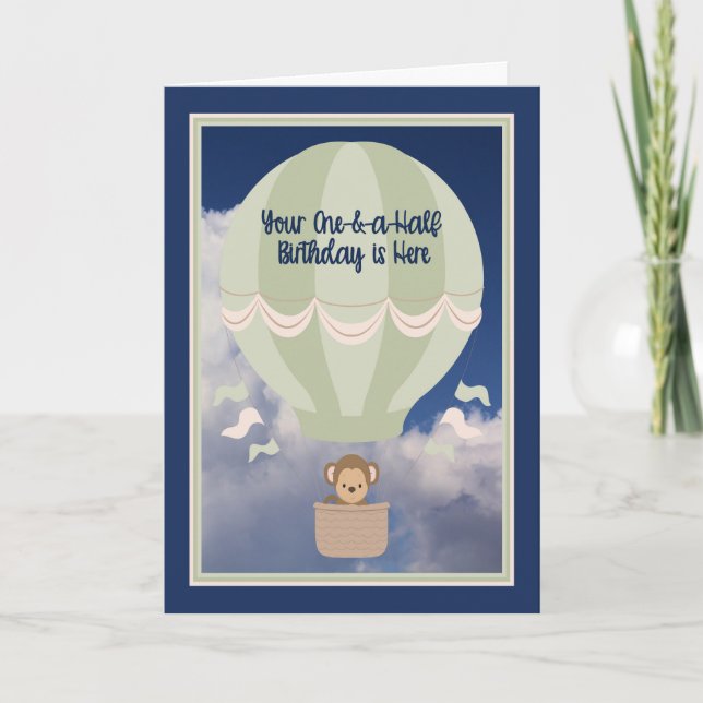 Tarjeta de cumpleaños para un niño de un año y med (Anverso)