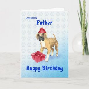 Tarjeta de cumpleaños para un padre con un cachorr