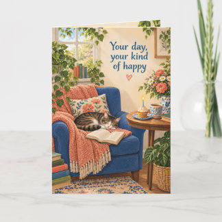 Tarjeta de cumpleaños para un rincón de lectura de