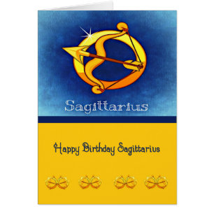 Tarjeta de cumpleaños para un sagitario con flecha