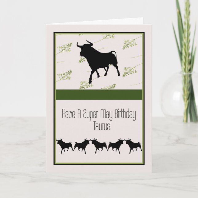 Tarjeta de cumpleaños para un Taurus del 20 al 20  (Anverso)