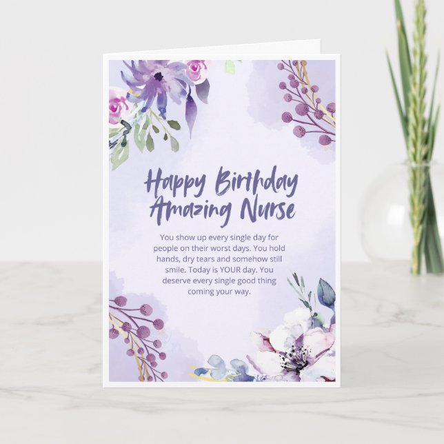 Tarjeta de cumpleaños para una enfermera increíble (Anverso)