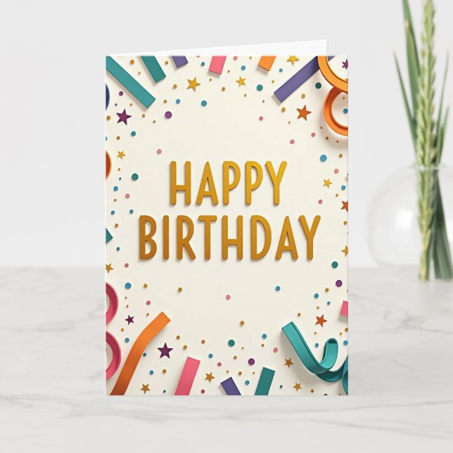 Tarjeta de cumpleaños para una fiesta alegre (Anverso)
