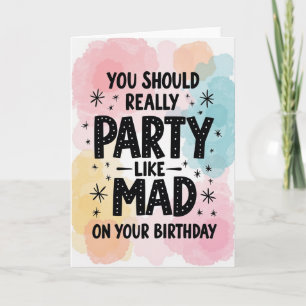 Tarjeta de cumpleaños para una fiesta de lunares