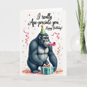 Tarjeta de cumpleaños para una fiesta de primates