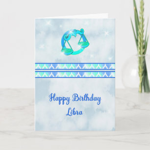 Tarjeta de cumpleaños para una libra, zodiac Scale