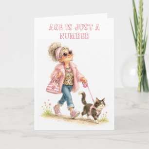 Tarjeta de cumpleaños para una mujer mayor y desca