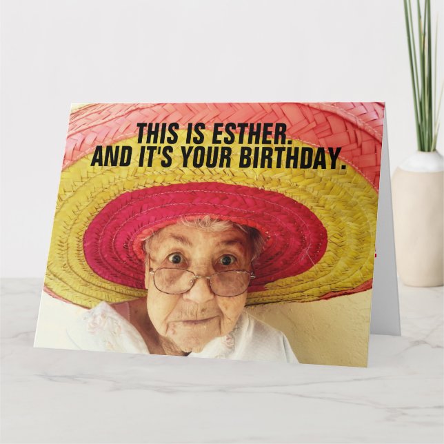 TARJETA DE CUMPLEAÑOS PARA UNA SEÑORA MAYOR DIVERT (Anverso)