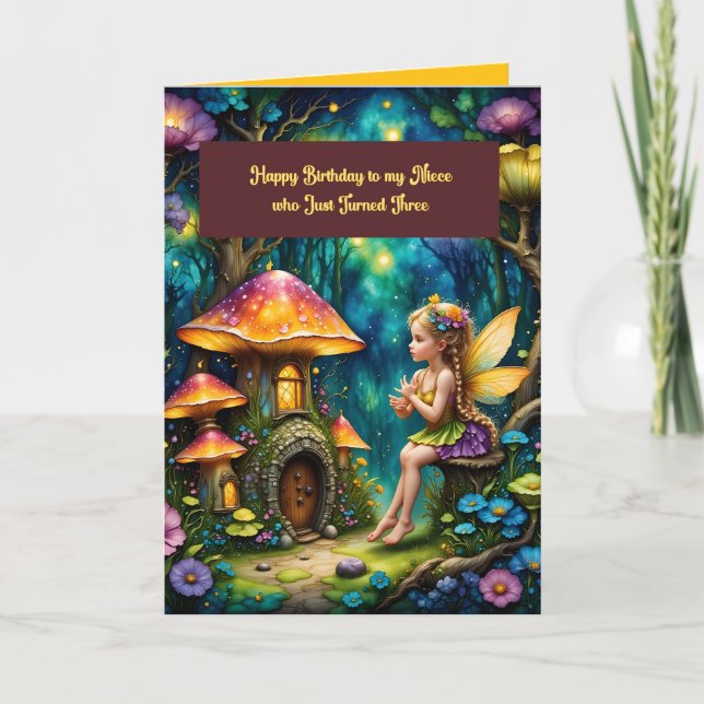 Tarjeta de cumpleaños para una sobrina de tres año (Anverso)