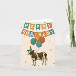 Tarjeta de cumpleaños para vacas - Animal divertid