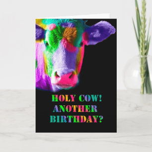 Tarjeta de cumpleaños para vacas sagradas multicol