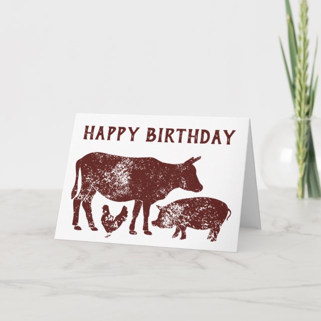 Tarjeta de cumpleaños para vegetarianos (Anverso)