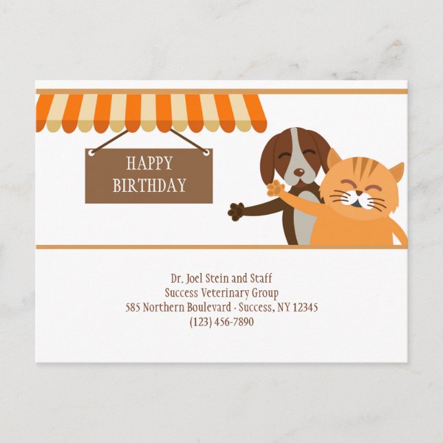 Tarjeta de cumpleaños para veterinarios (Anverso)