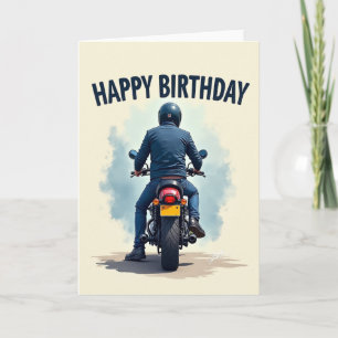 Tarjeta de cumpleaños para viajeros en moto