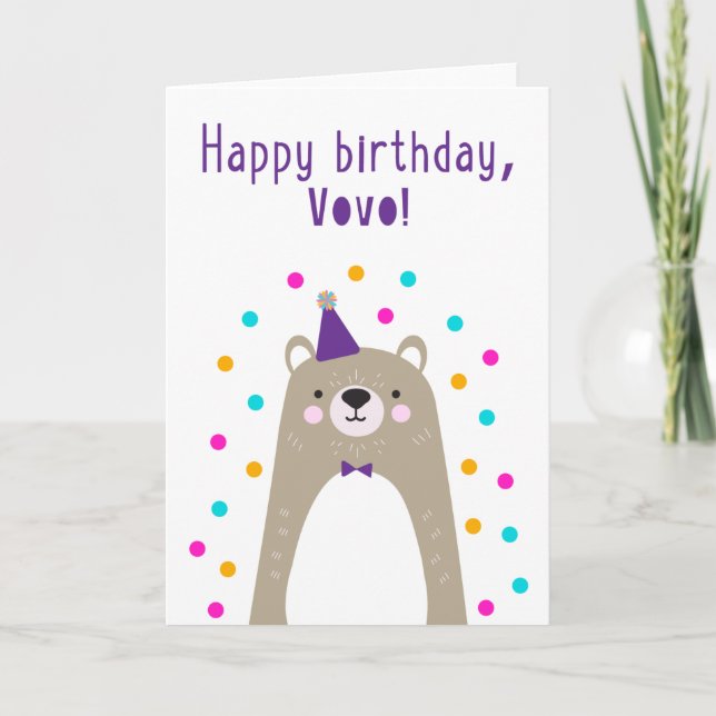 Tarjeta de cumpleaños para Vovo (Anverso)