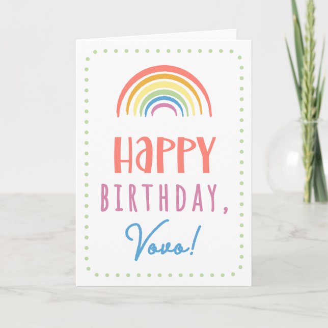 Tarjeta de cumpleaños para Vovo (Anverso)