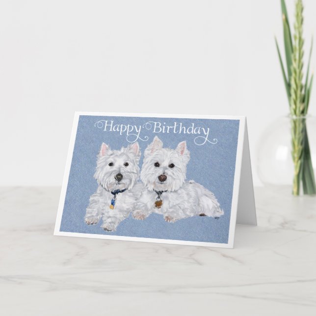Tarjeta de cumpleaños para Westie (Anverso)