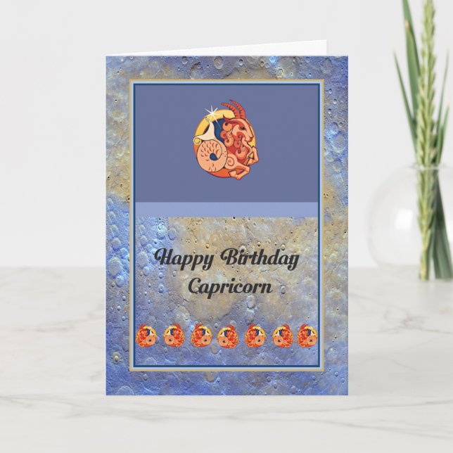Tarjeta de cumpleaños para Zodiac Capricorn (Anverso)