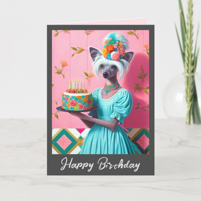 Tarjeta de cumpleaños | Pastel chino de cumpleaños (Anverso)