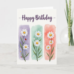 Tarjeta de cumpleaños Pastel Daisy