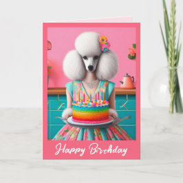 Tarjeta de cumpleaños | Pastel de caniche de cumpl