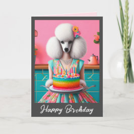 Tarjeta de cumpleaños | Pastel de caniche de cumpl