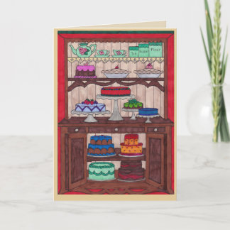 Tarjeta de cumpleaños - Pastel en armario