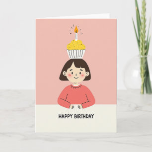 Tarjeta de cumpleaños pastel juvenil