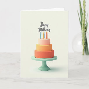 Tarjeta de cumpleaños pastel por niveles
