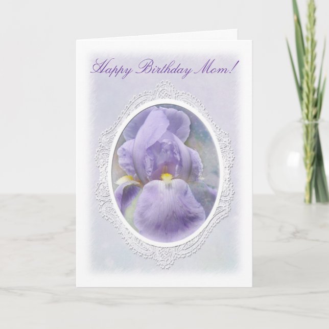 Tarjeta de cumpleaños Pastel Purple Iris (Anverso)