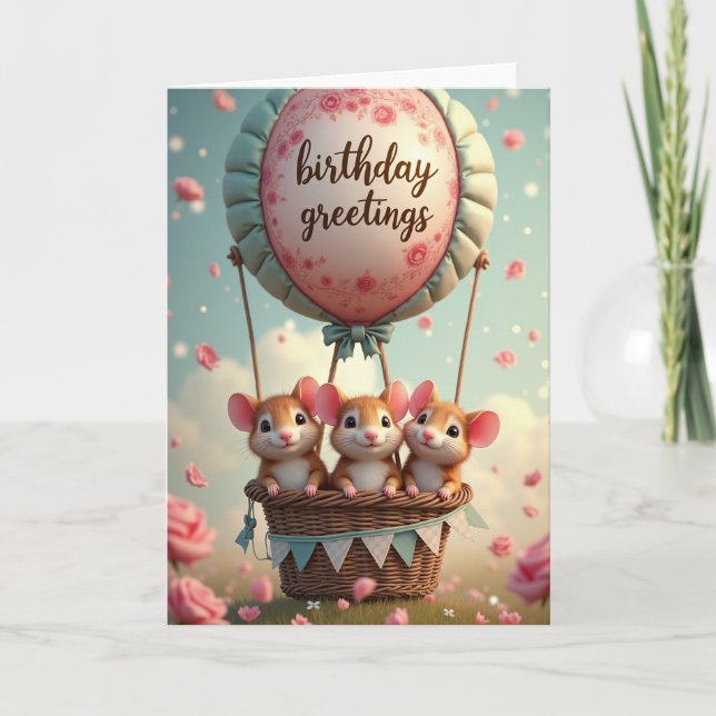 Tarjeta de cumpleaños Pastel Rose (Anverso)