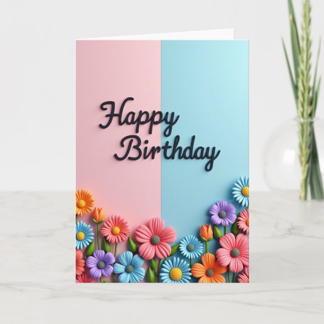 Tarjeta de cumpleaños Pastel Split (Anverso)