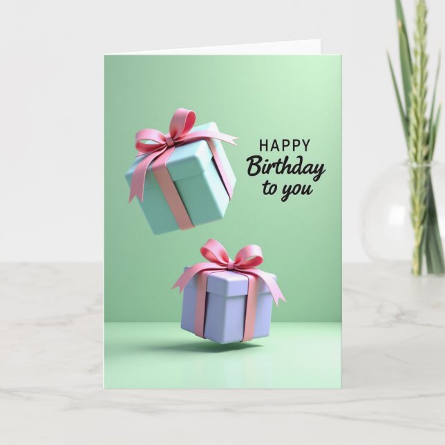 Tarjeta de cumpleaños pastel suave (Anverso)