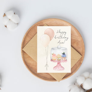 Tarjeta de cumpleaños Pastel Watercolor con pastel