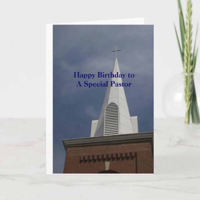 Tarjeta de cumpleaños PASTOR - Steeple (Anverso)