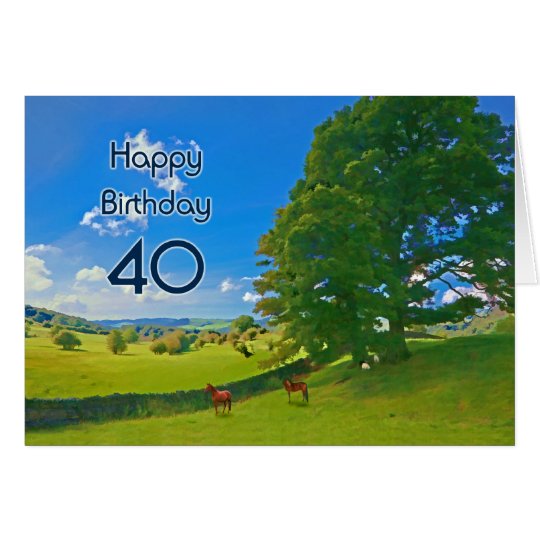 Tarjeta de cumpleaños pastoral de la pintura de
