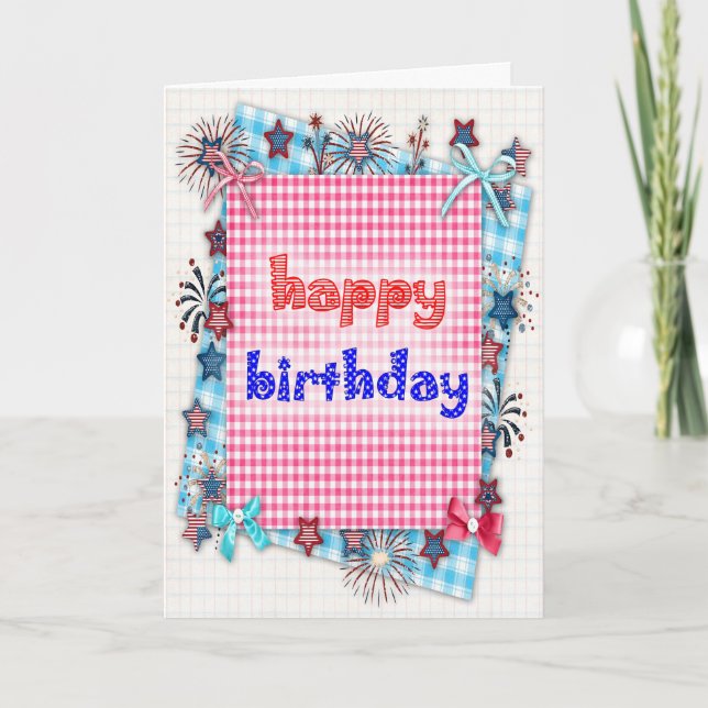 Tarjeta de cumpleaños patriótica (Anverso)