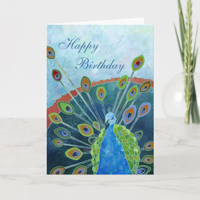 Tarjeta de cumpleaños Peacock (Anverso)