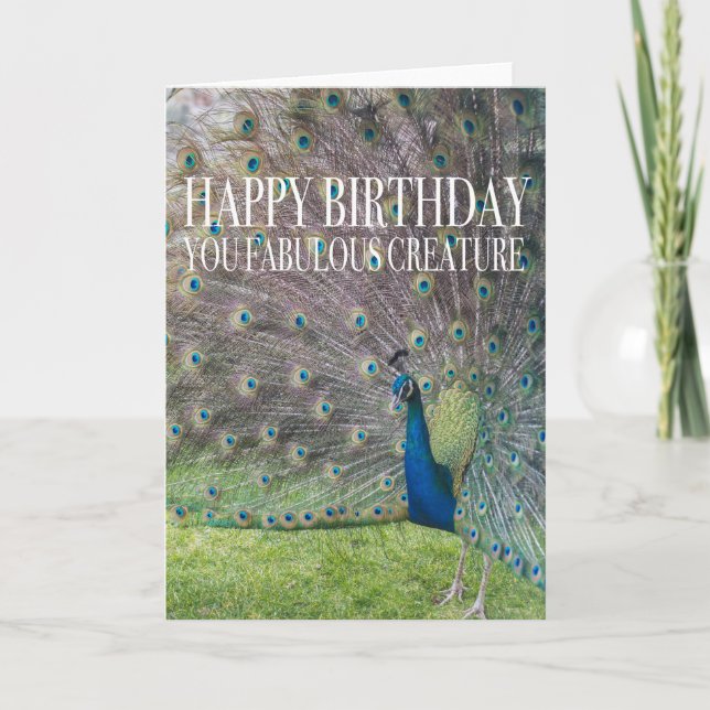 Tarjeta de cumpleaños Peacock (Anverso)