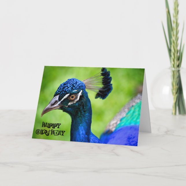 Tarjeta de cumpleaños Peacock Happy (Anverso)