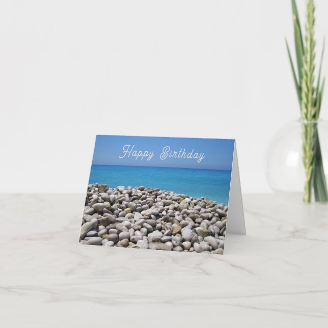 Tarjeta de cumpleaños Pebble Beach and Sea View (Anverso)