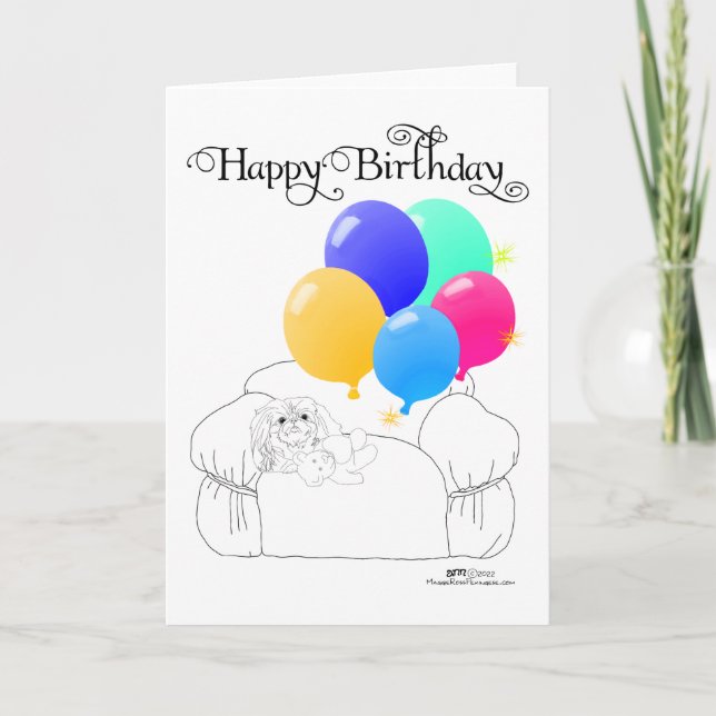 Tarjeta de cumpleaños Pekingese (Anverso)