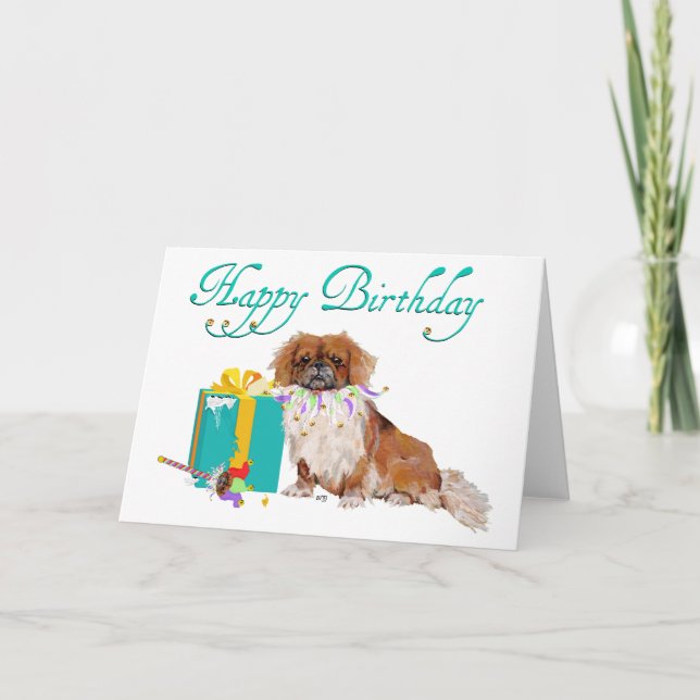 Tarjeta de cumpleaños Pekingese (Anverso)