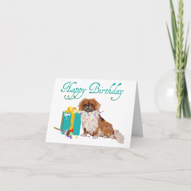 Tarjeta de cumpleaños Pekingese (Anverso)