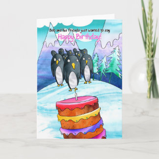 Tarjeta de cumpleaños Penguin