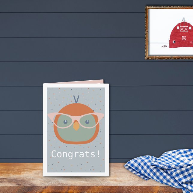 Tarjeta de cumpleaños Penguin Confetti (Animal Penguin Birthday Card Dot Pattern on Blue Background)