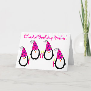 Tarjeta de cumpleaños Penguin Quartet